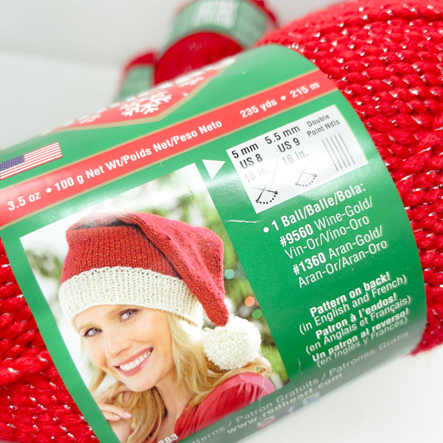 Red Heart Holiday Yarn - Red & Silver (1)