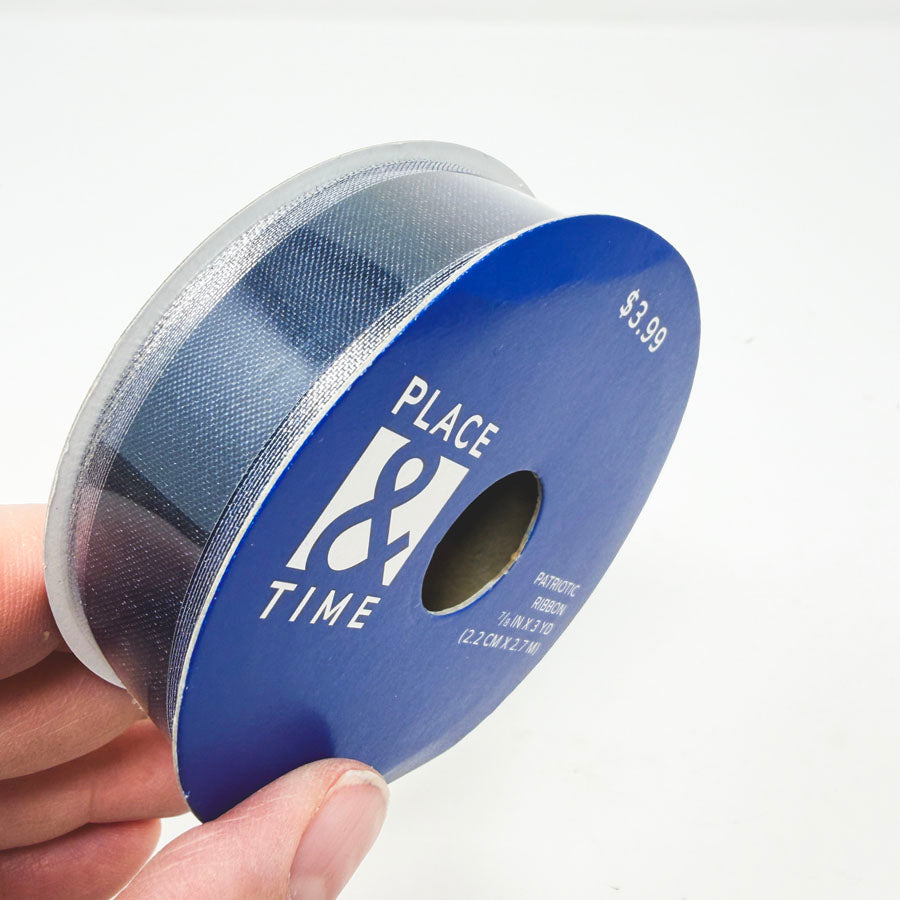 7/8" Place & Time Blue Patriotic Ribbon