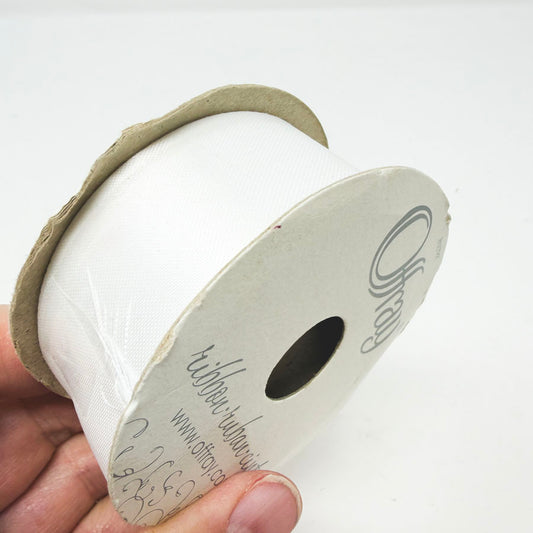1-5/16" Offray White Poly Ribbon