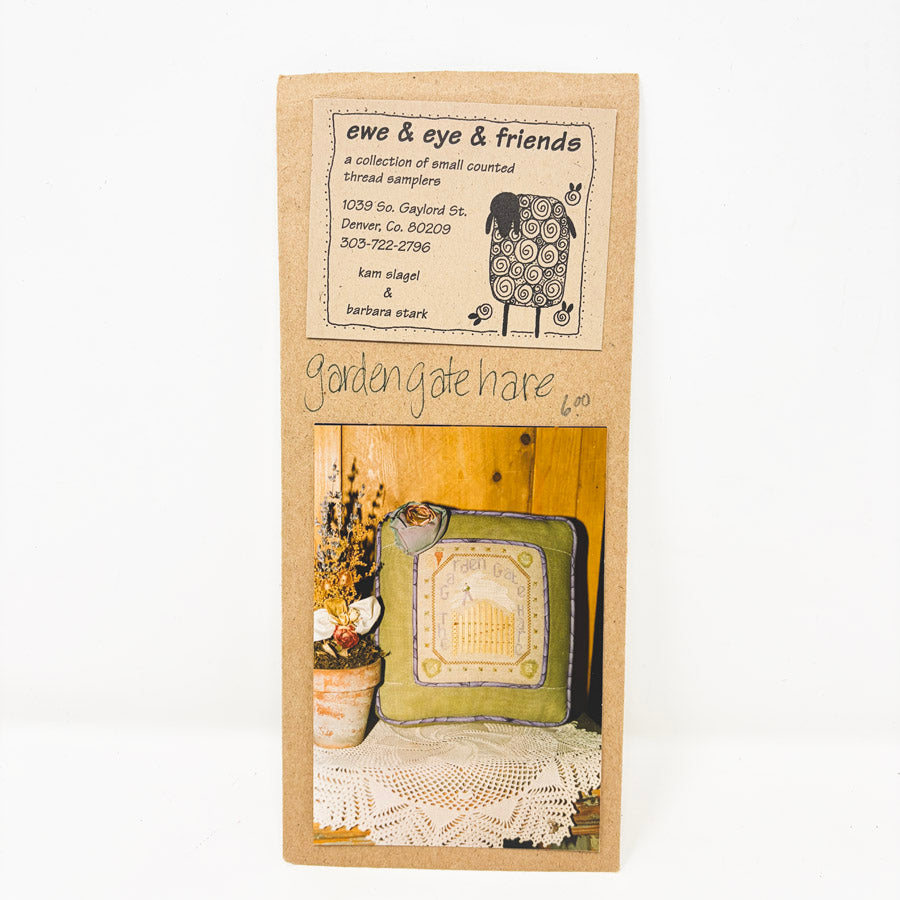 Garden Gate Hare - Ewe & Eye & Friends Cross Stitch Pattern