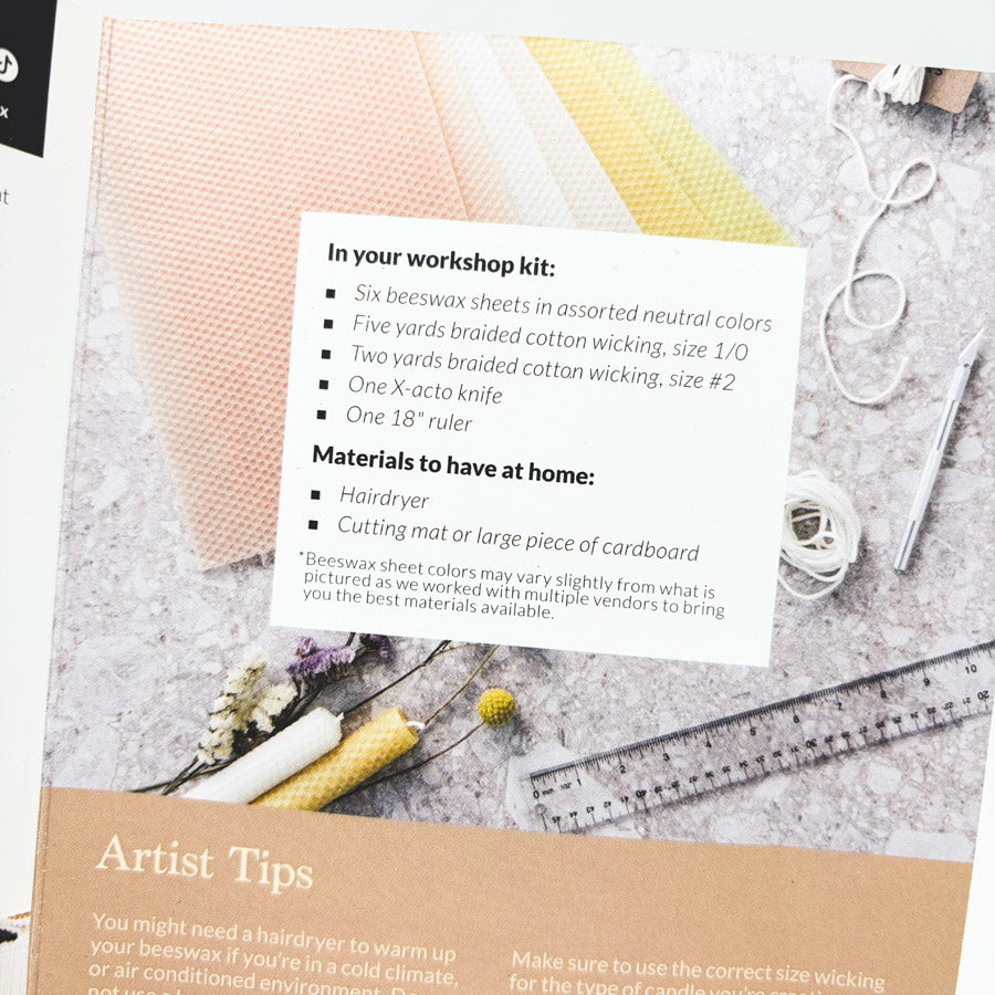 Rolled Beeswax Candles Kit with Liz Wagner