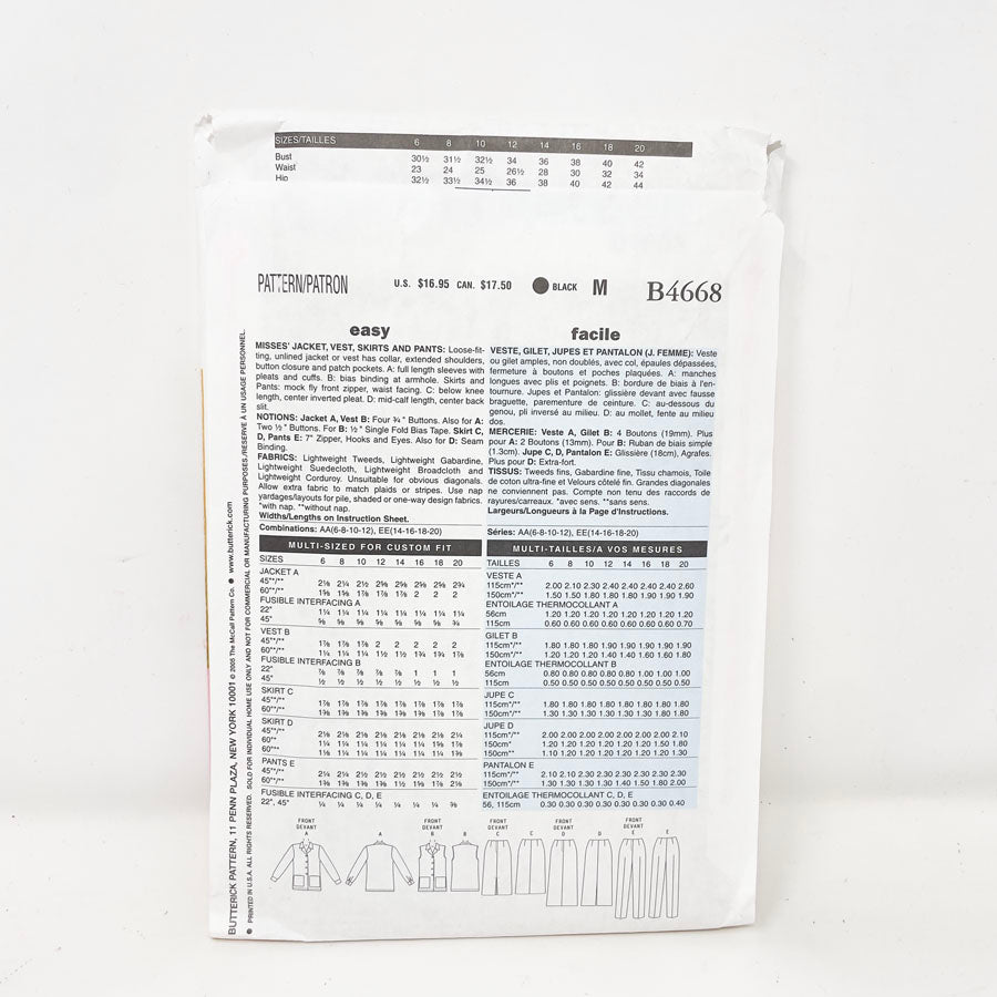 2005 Butterick Office - B4668 - Size 14-20