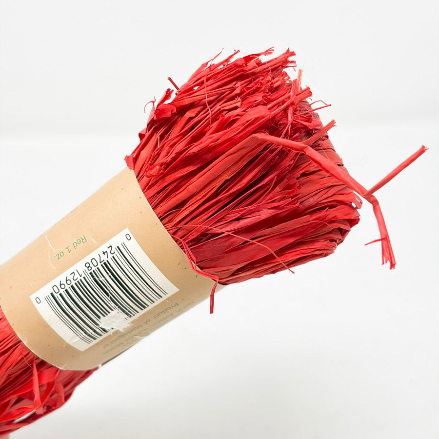 Bundle of Red Raffia Tie