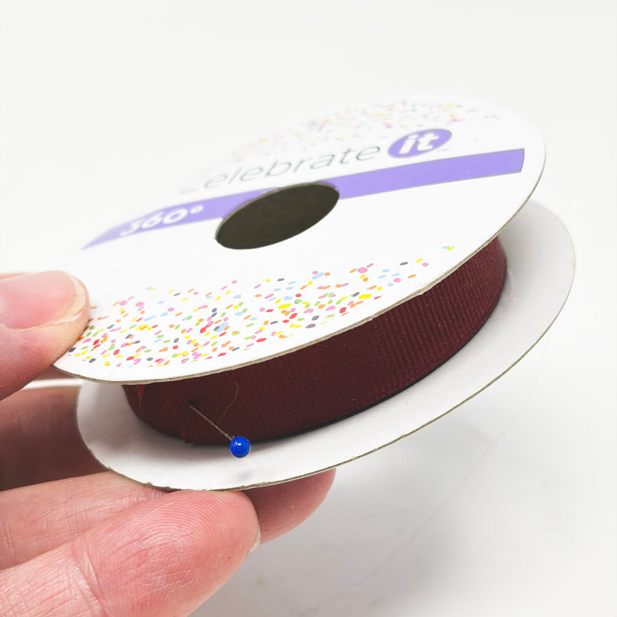 Celebrate It Maroon Ribbon - 5/8" Width