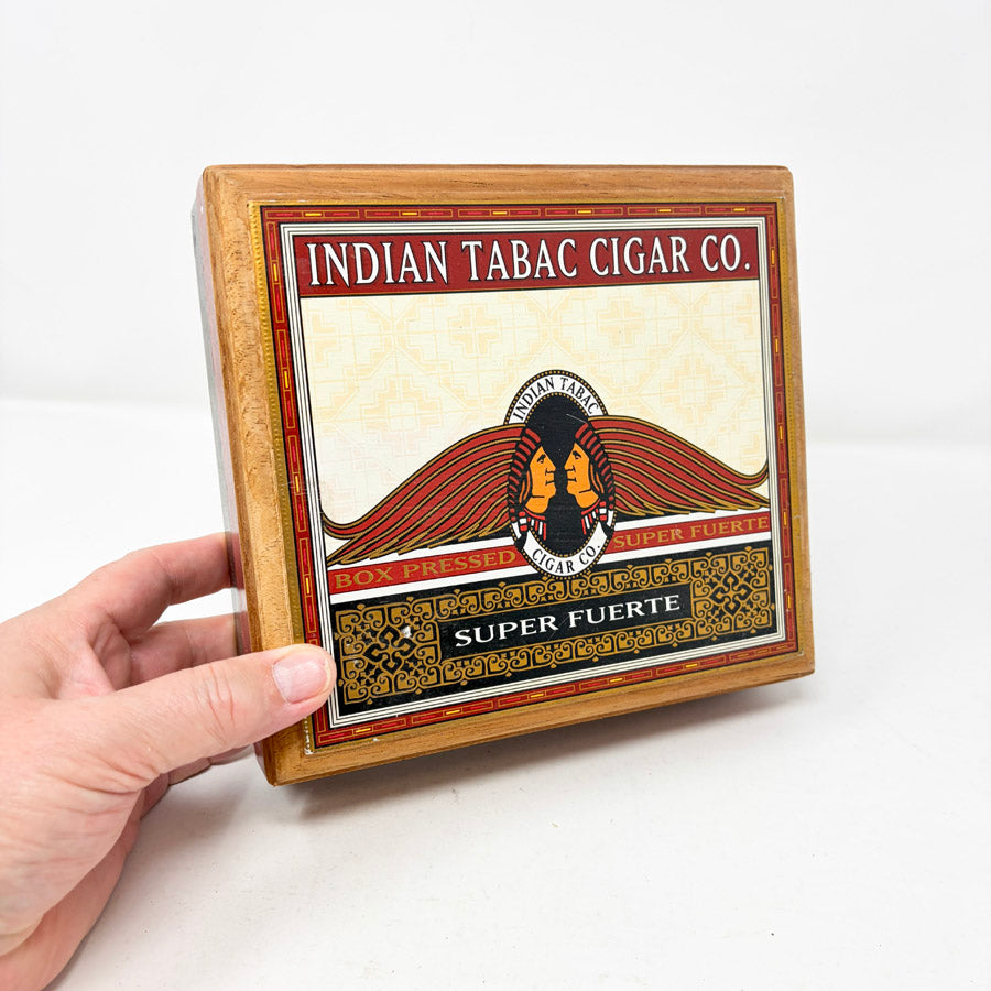 Vintage Indian Tabac Cigar Co. Wooden Cigar Box