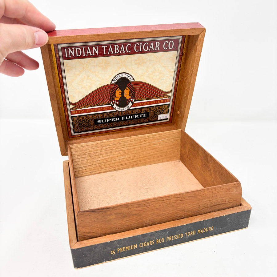 Vintage Indian Tabac Cigar Co. Wooden Cigar Box