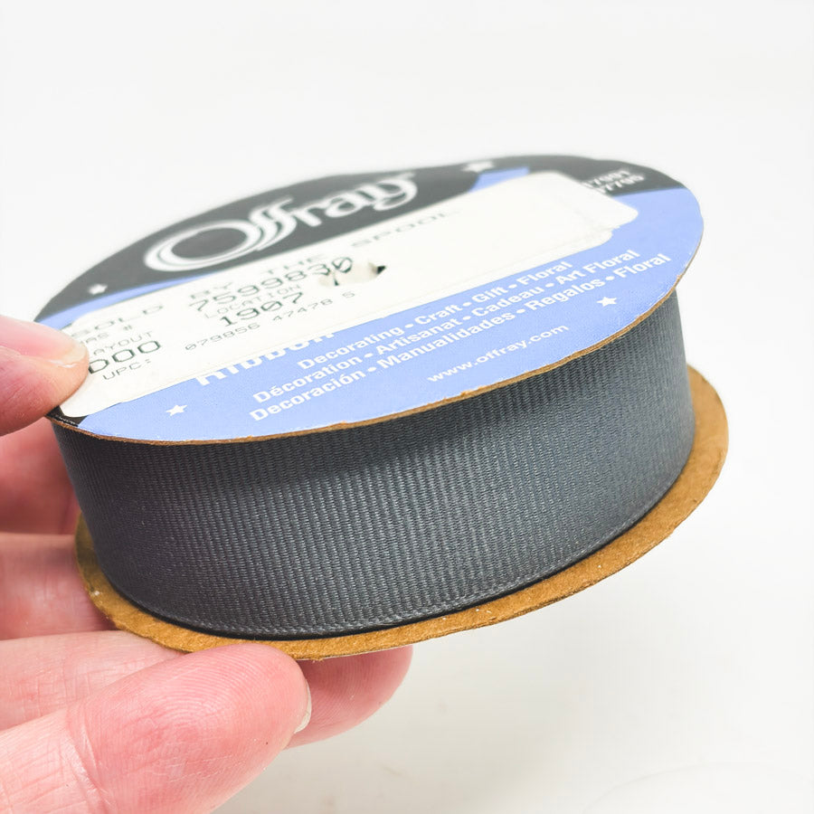 Offray Gray Grosgrain - 7/8" Width
