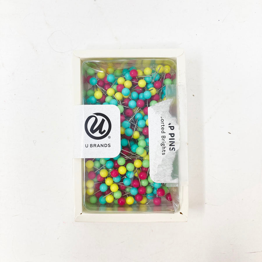 Multi colored push pins