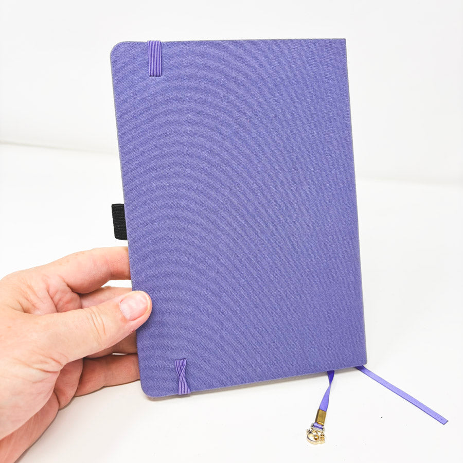 Lilac Fabric Cover Notebook with Dot Grid Pages