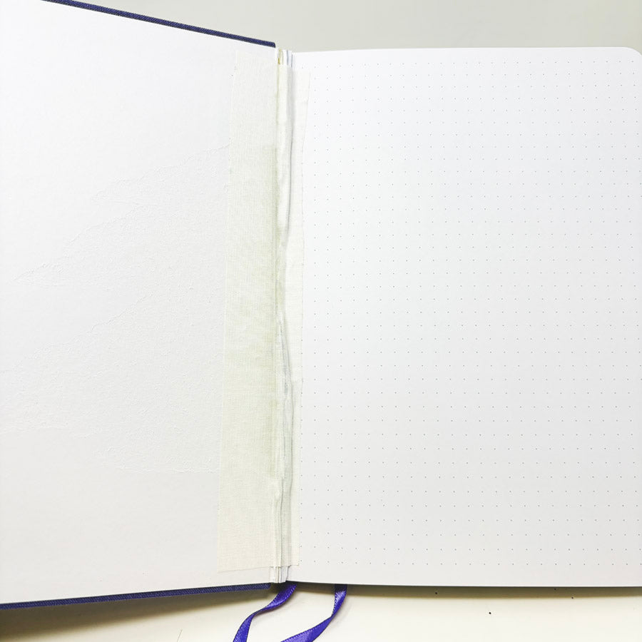 Lilac Fabric Cover Notebook with Dot Grid Pages