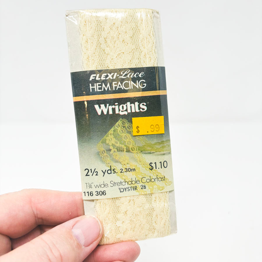 Wrights Flexi-Lace Hem Facing - Oyster