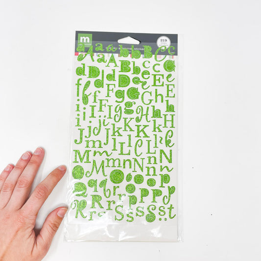 Making Memories Green Glitter Alphabet Stickers