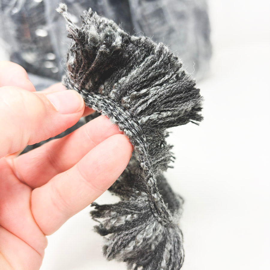 Charcoal Grey Chenille Fringe Trim Lengths