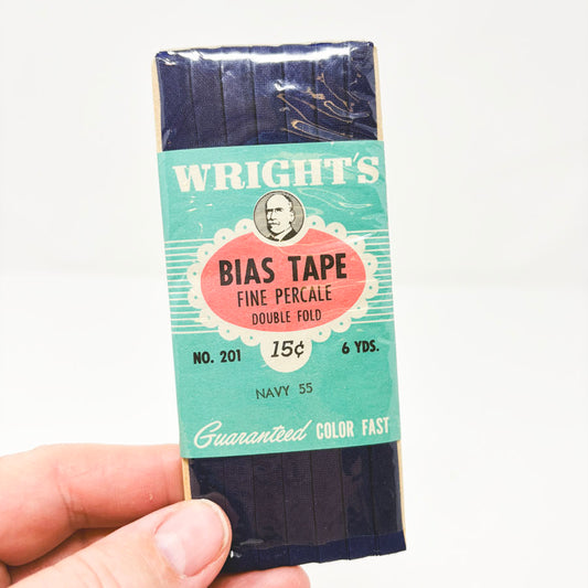 Wrights Double Fold Bias Tape - Navy