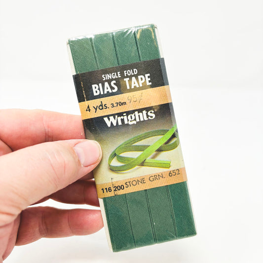 Wrights Single Fold Bias Tape - Stone Green