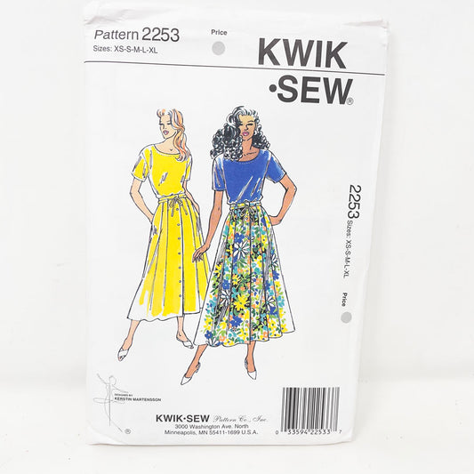1993 Kwik Sew Dress - 2253 - Size XS-XL