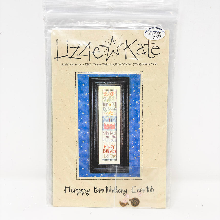 Happy Birthday Earth – Lizzie Kate Cross Stitch Pattern & Charm
