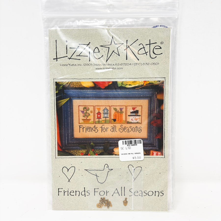Friends for All Seasons – Lizzie Kate Cross Stitch Pattern & Charm