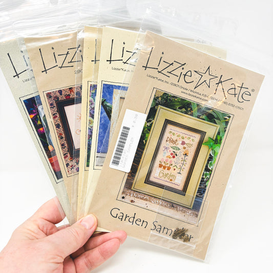 Garden Themed Lizzie Kate Cross Stitch Patterns