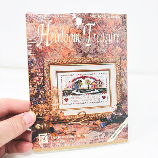 Road to Friend Counted Cross Stitch Kit by Heirloom Treasure