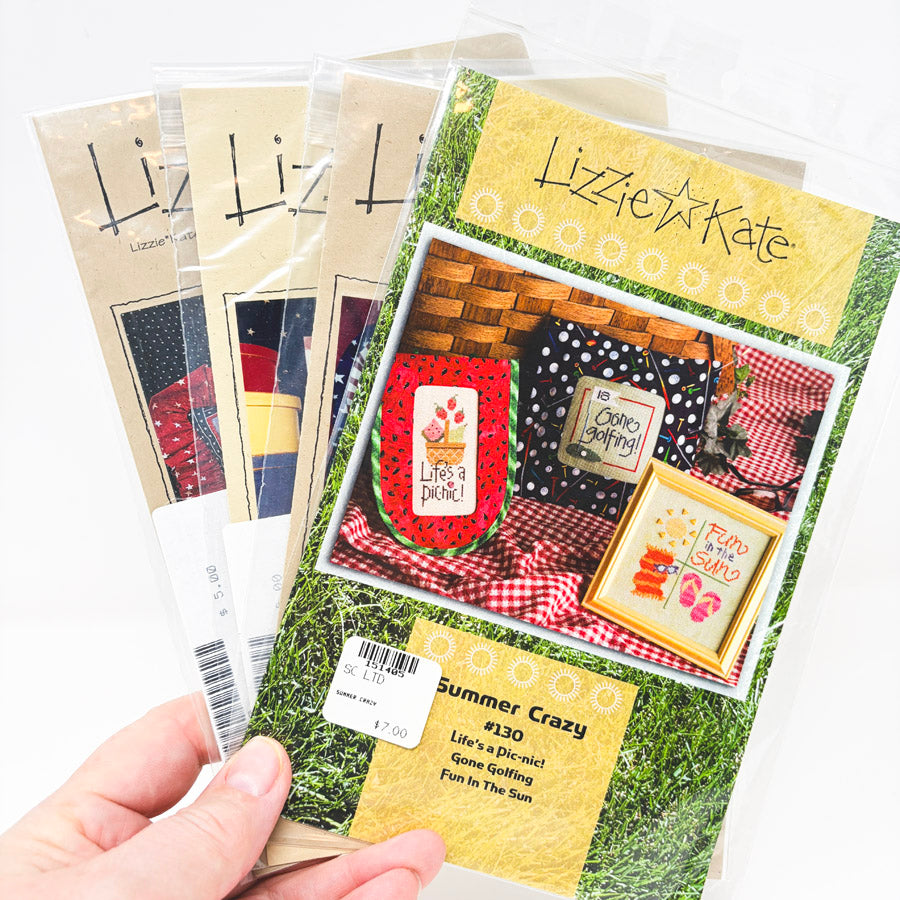Summer/July Themed Lizzie Kate Cross Stitch Patterns