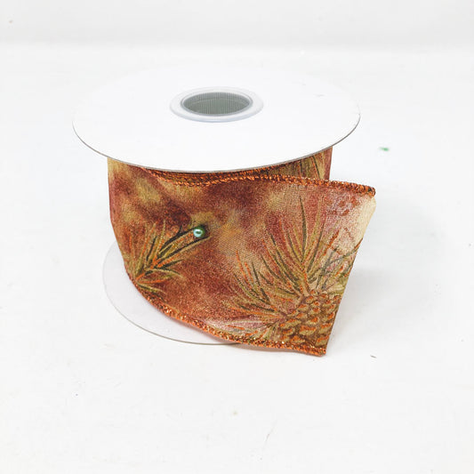 Ribbon- Sheer Pinecone- 2.5"