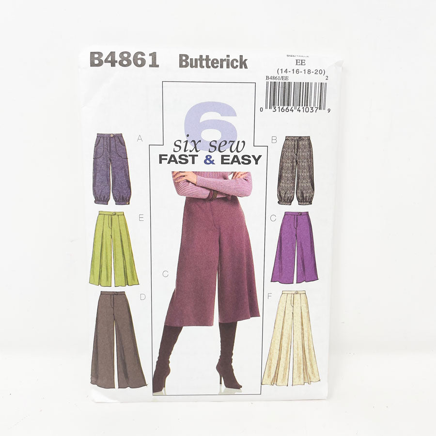 2006 Butterick Bottoms - B4861 - Size 14-20