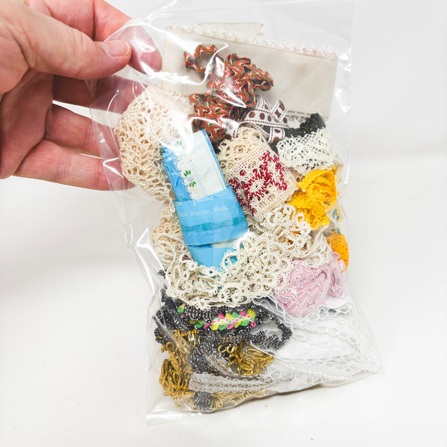 Colorful Lace and Trim Remnants Bundle