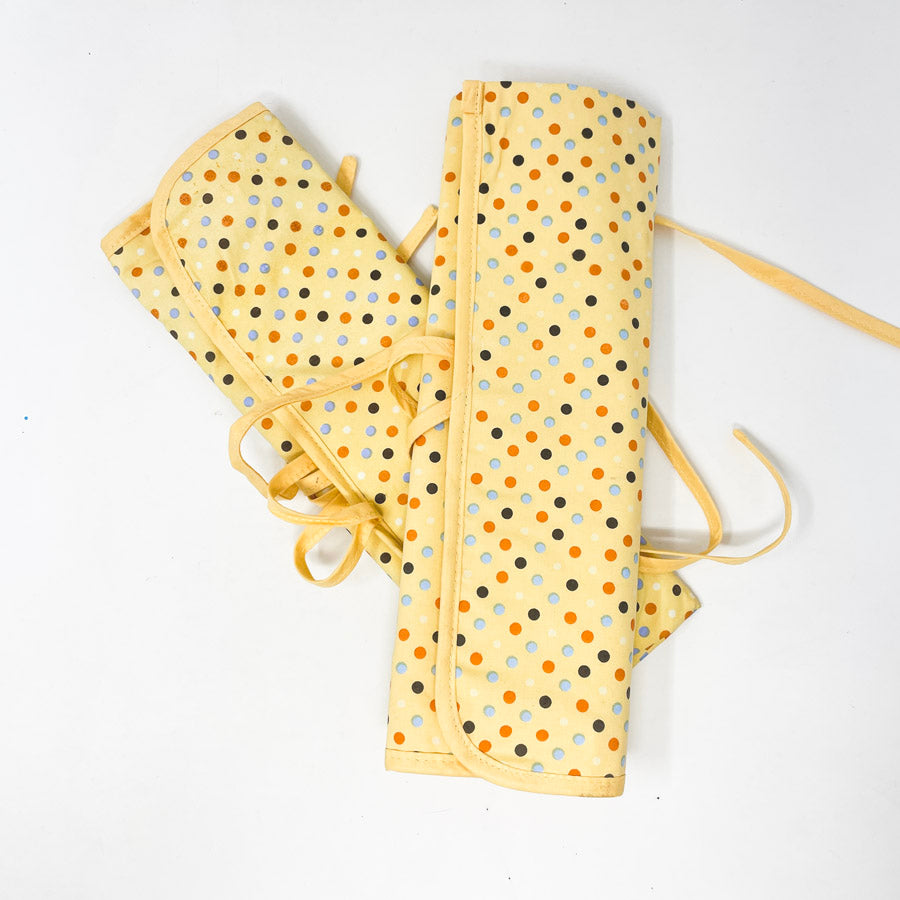 Yellow Polka Dot Knitting Needle Holder