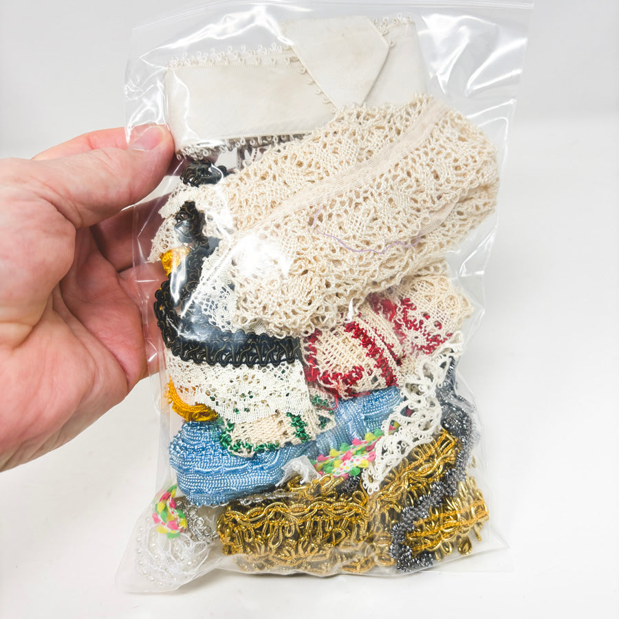 Colorful Lace and Trim Remnants Bundle