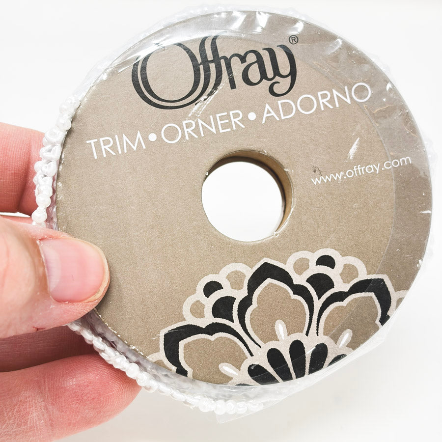 1/2" Offray White Pearl Ribbon Trim