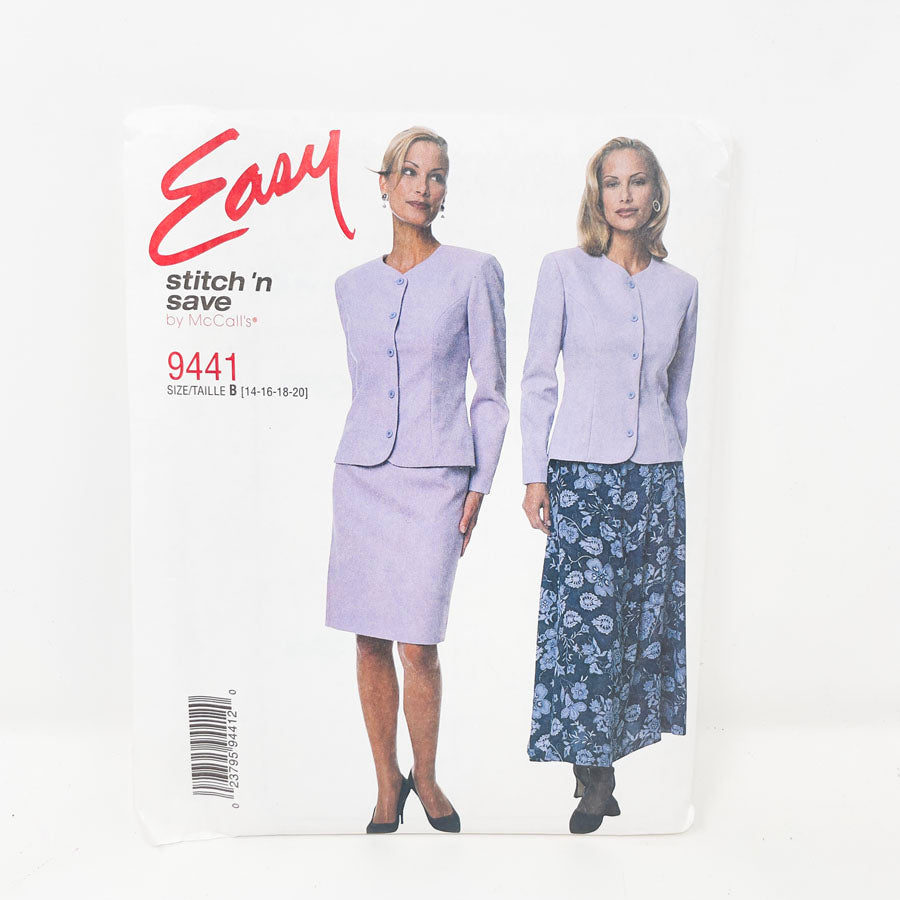1998 Easy Skirt/Jacket - 9441 - Size 14-20