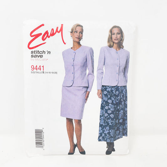 1998 Easy Skirt/Jacket - 9441 - Size 14-20