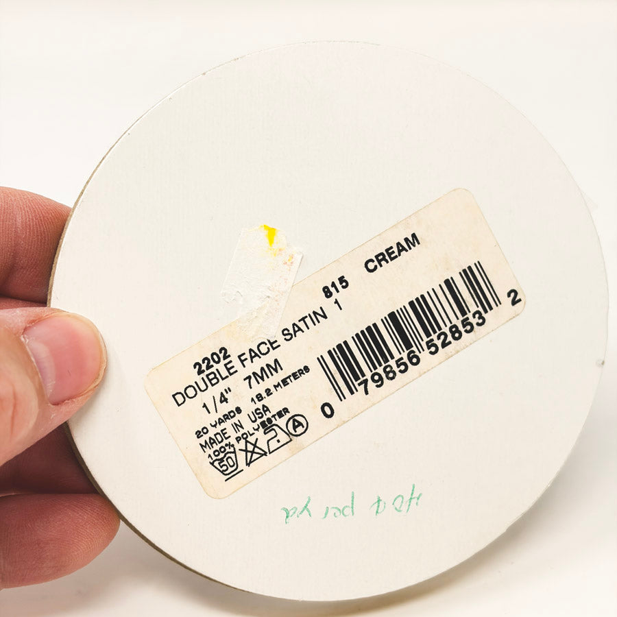 1/4" Offray Cream Satin Ribbon