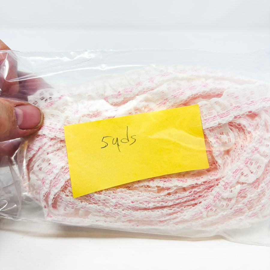 Pink & White Fancy Lace Trim