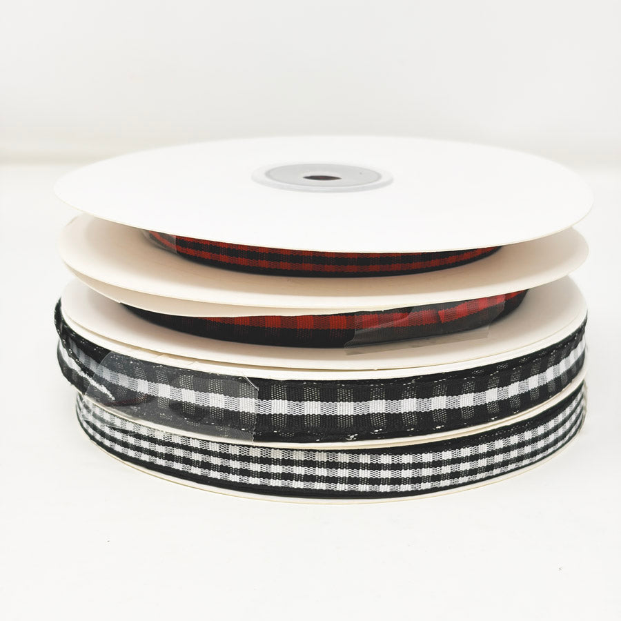 3/8" Assorted Plaid Large Spool Ribbon