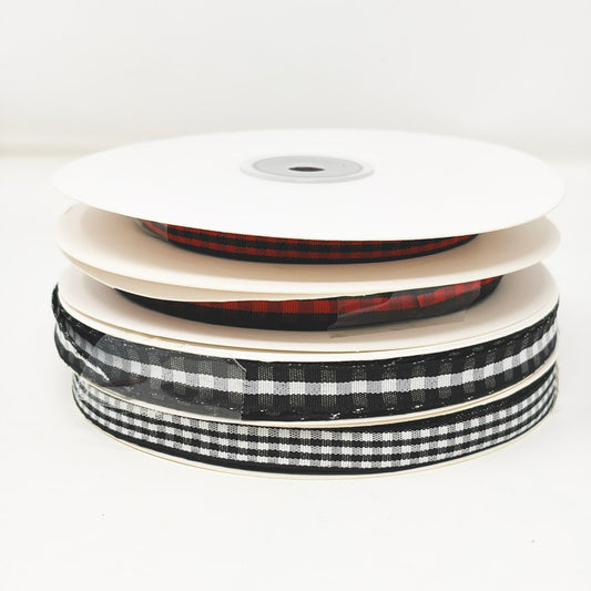 3/8" Assorted Plaid Large Spool Ribbon