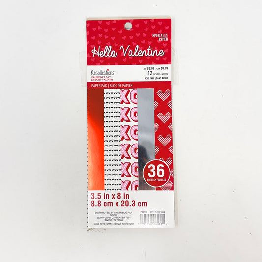 Recollections Hello Valentine Paper Pad