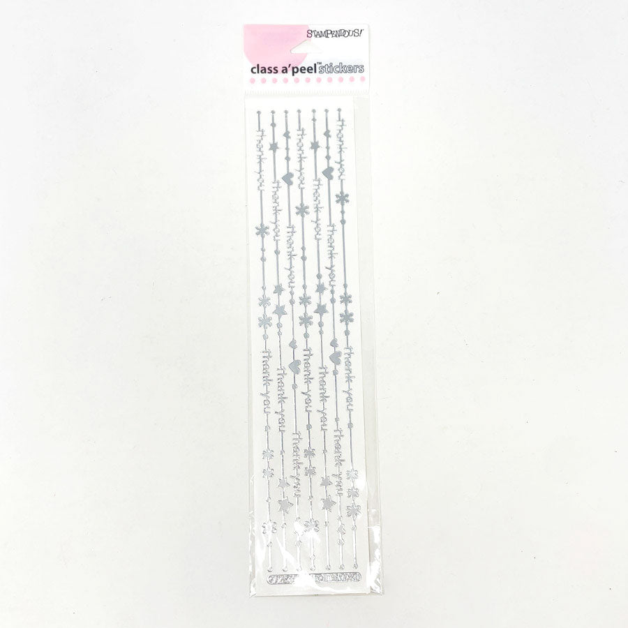 Stampendous Silver Thank You Stickers
