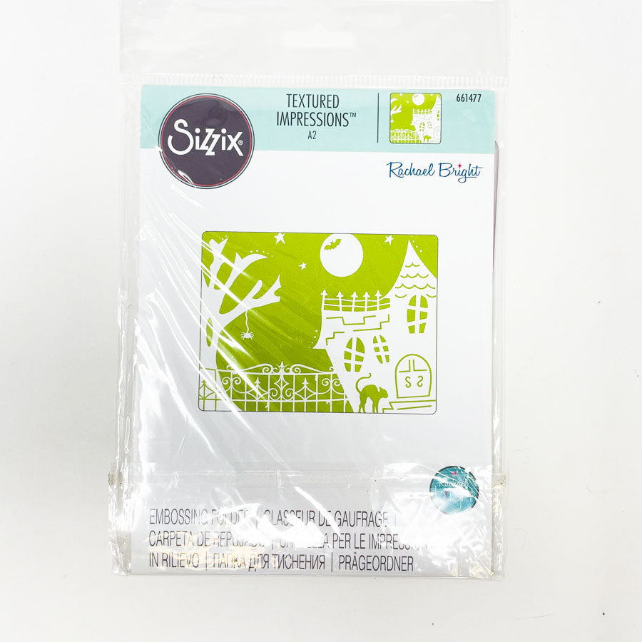 Sizzix A2 Textured Impressions Embossing Folder - Spooky House