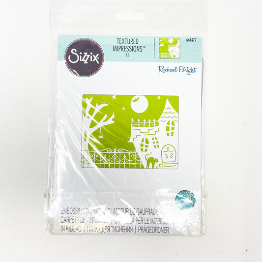 Sizzix A2 Textured Impressions Embossing Folder - Spooky House