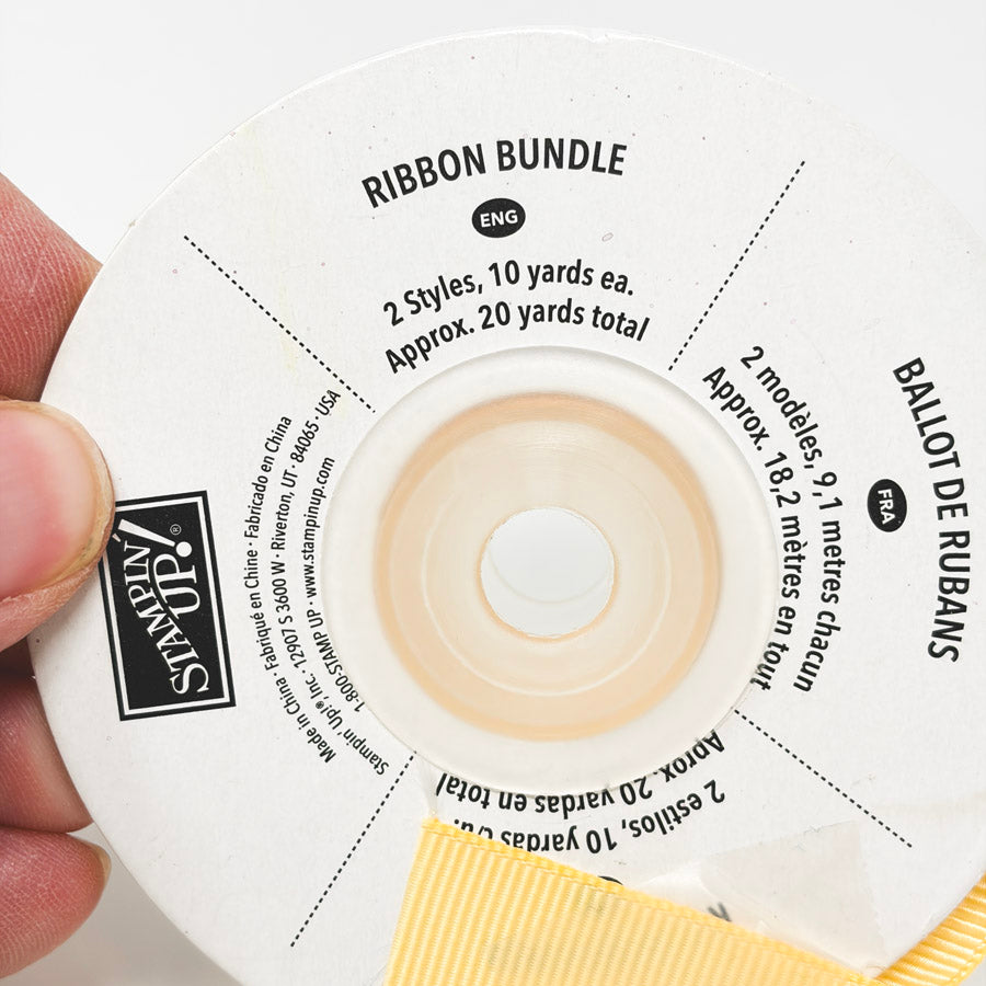 1/2" Butter Yellow Stampin' Up Grossgrain Ribbon