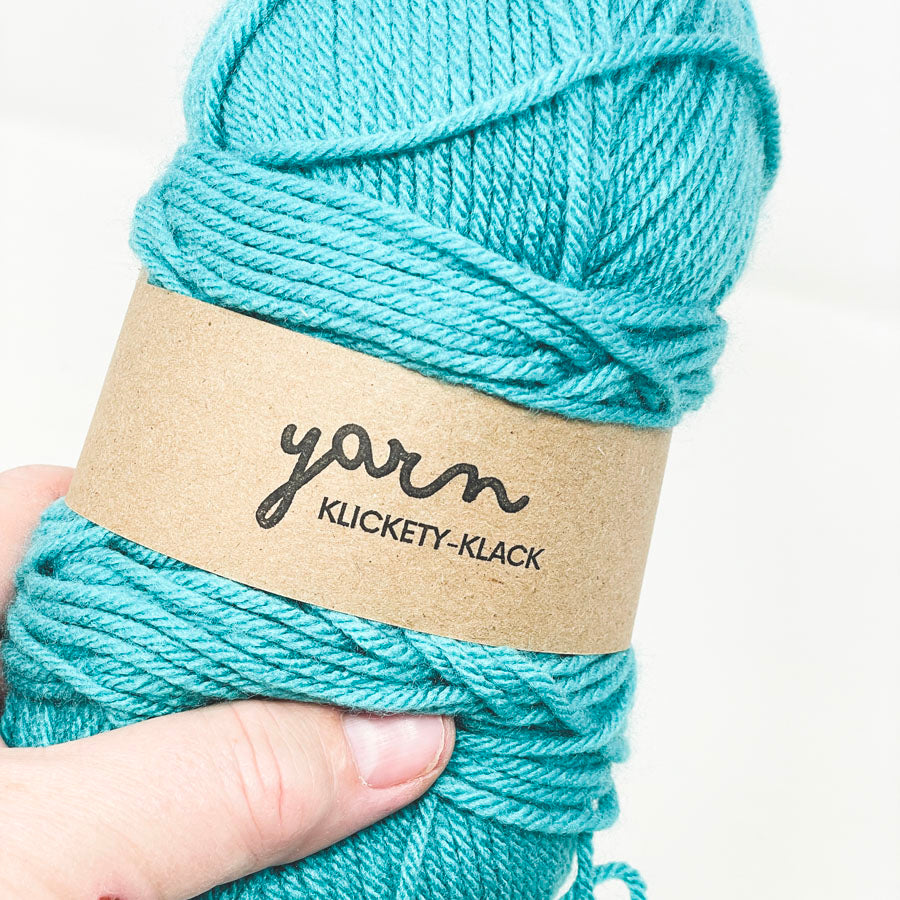 Aqua Acrylic Yarn Skein Remnant