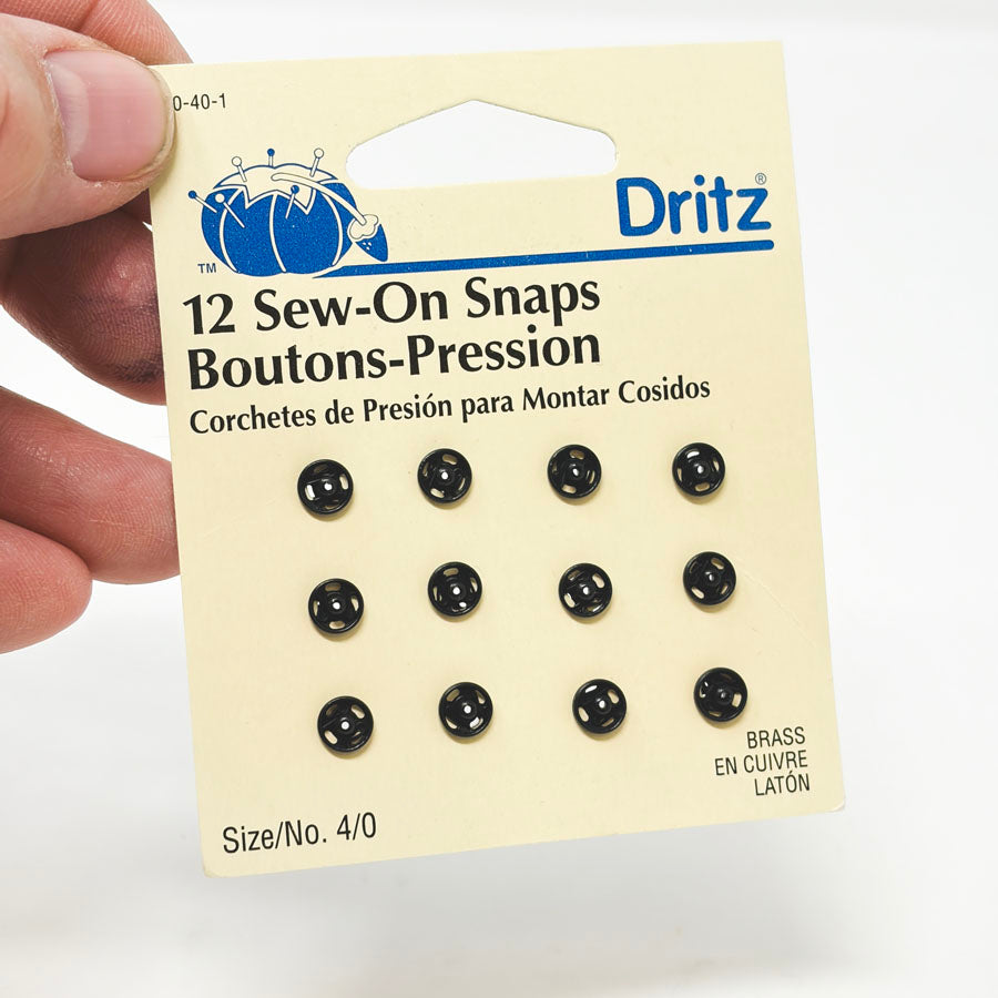 Dritz 12 Brass Snaps Size 4/0