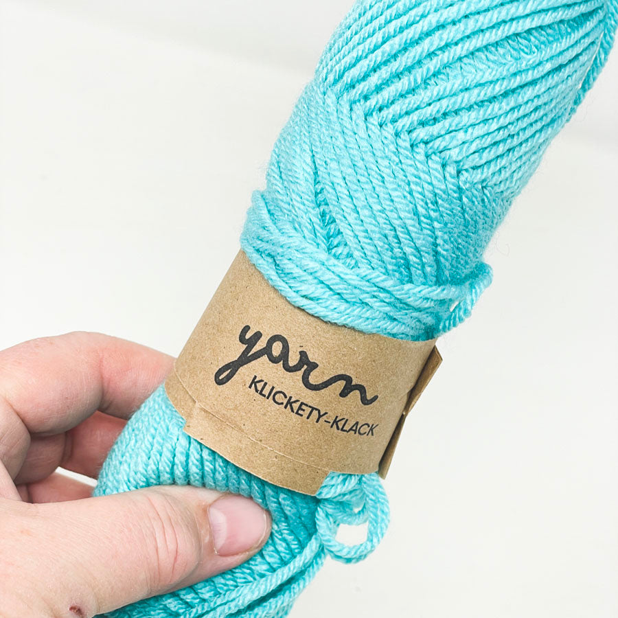 Small Aqua Acrylic Yarn Skein Remnant