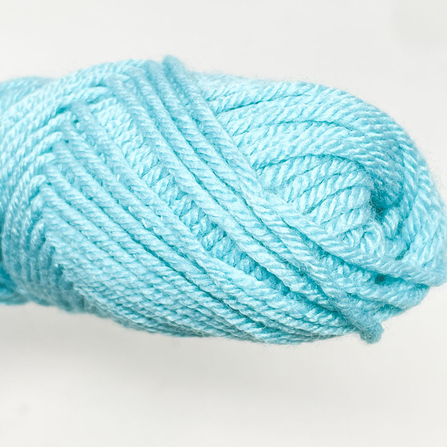 Small Aqua Acrylic Yarn Skein Remnant