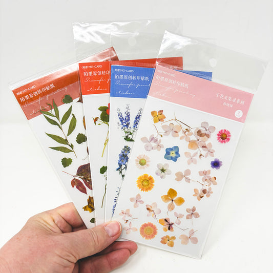 Mo-Card Floral Rub-On Transfer Stickers