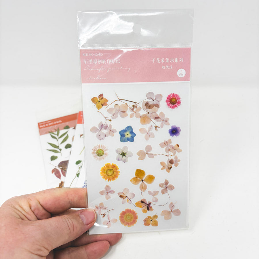 Mo-Card Floral Rub-On Transfer Stickers