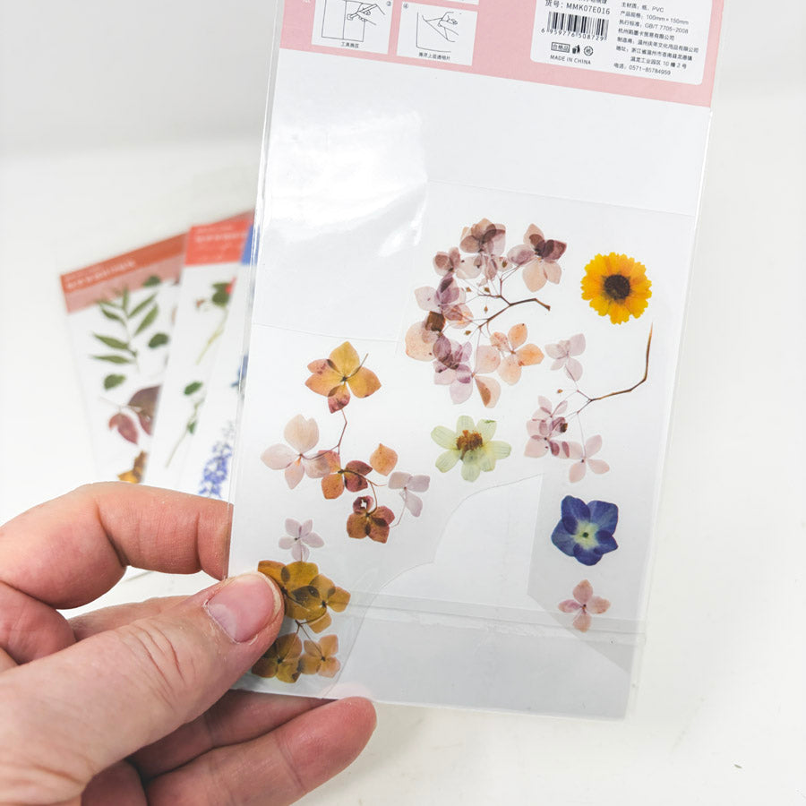 Mo-Card Floral Rub-On Transfer Stickers