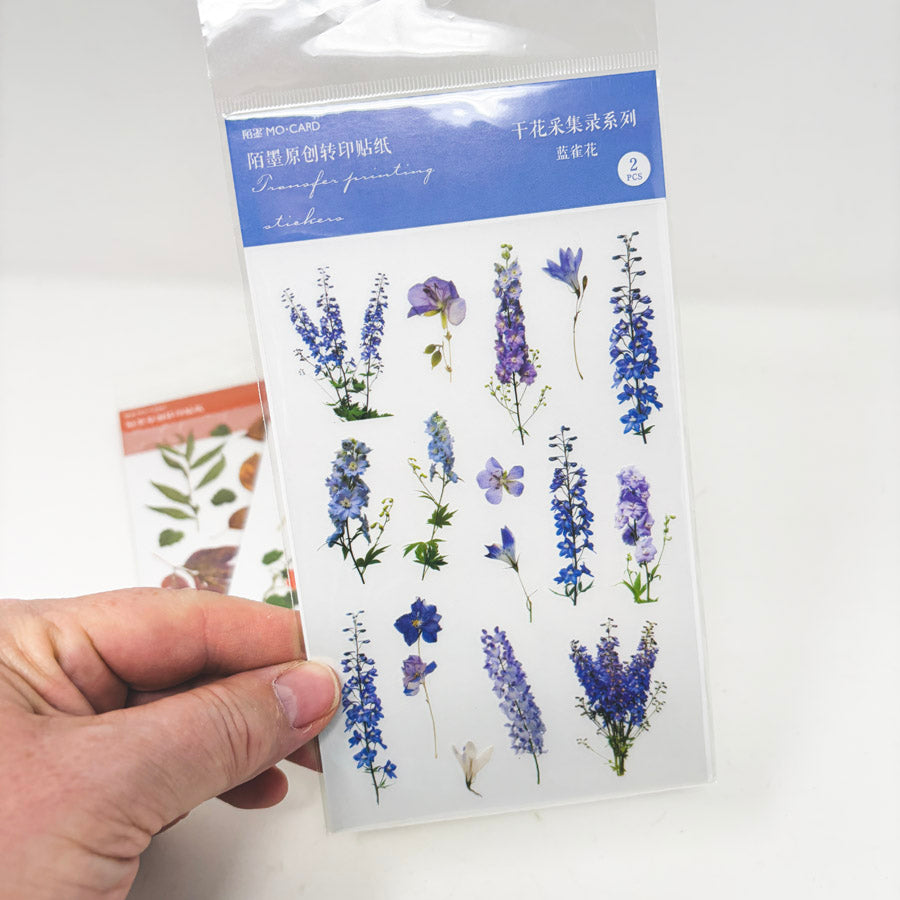 Mo-Card Floral Rub-On Transfer Stickers
